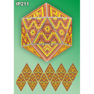 IP211 Слов'янські візерунки. Сердечка. Новорічний куля. Натхнення. Набір алмазної живопису