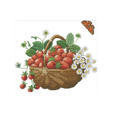 J048JS Суниця, 46x41 см. Joy Sunday. Набір для вишивки хрестиком на канві з нанесеним малюнком