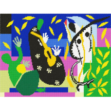 J36 Чарівниця Заготовка для вишивки друкованим хрестиком - Скорбота короля © А. Матісс 30x40 см (схема на страміне)