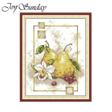 J672JS Joy Sunday Набір для вишивки друкованим хрестиком - Груша 18x22 см, Aida 14 (схема на канві)