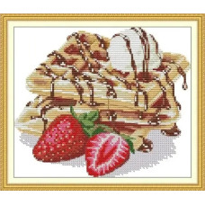 J938JS Joy Sunday Набір для вишивки друкованим хрестиком - Вафлі з полуницею 21x27 см, Aida 14 ct (схема на канві) J938JS Joy Sunday Набір для вишивки друкованим хрестиком - Вафлі з полуницею 21x27 см, Aida 14 ct (схема на канві)