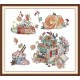 J950JS Joy Sunday Набір для вишивки друкованим хрестиком - Осінні ласощі 44x41 см, Aida 14 ct (схема на канві)