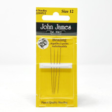 JJ10512E John James - Набір голок для бісероплетіння №12, 4 шт
