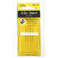 JJ10712BE John James - Набір вишивальних бісерних голок із заокругленим кінцем №12, 4 шт