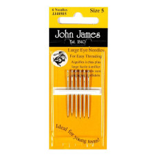 JJ48505E John James - Набір голок для шиття з великим вушком №5, 6 шт