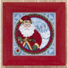 JS149201 Mill Hill Набір для вишивки рахунковим хрестиком + бісером - Санта Клаус Santa Claus 13x13 см, перфорований папір