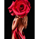 JSFH85867 Дівчина-троянда, 40х50 см. Strateg. Набір алмазної мозаїки без підрамника (круглі, повна). Стратег