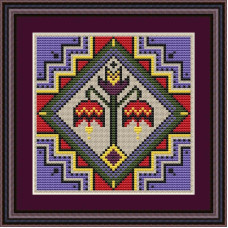 К-106 Little Stitch Набір для вишивки рахунковим хрестиком - Орнамент№6_Барва 10x10 см, Aida16 (айворі)