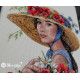 К-250 Flower Hat. Квітковий капелюх, 21х25 см. Мережка. Набір для вишивки хрестиком на Aida 16