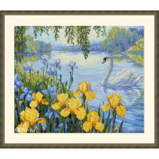 К-263 Enchanted Pond. Зачарований ставок, 28x34 см. Мережка. Набір для вишивки хрестиком на Aida 16