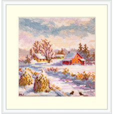 K-267A Winter. Зима, 11,5x11,5 см. Мережка. Набір для вишивки хрестиком на Aida 16