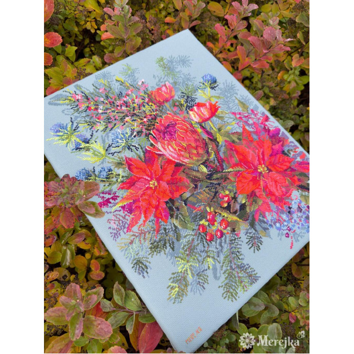 K-272 Мережка Набір для вишивки рахунковим хрестиком - Різдвяна композиція 30х42 см, Aida 16 ct K-272 Мережка Набір для вишивки рахунковим хрестиком - Різдвяна композиція 30х42 см, Aida 16 ct