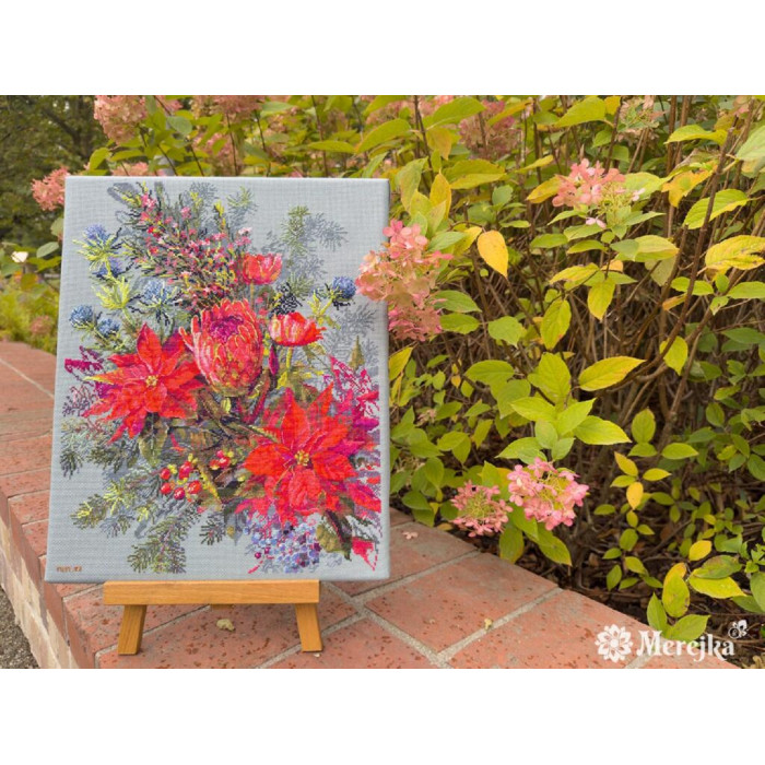 K-272 Мережка Набір для вишивки рахунковим хрестиком - Різдвяна композиція 30х42 см, Aida 16 ct K-272 Мережка Набір для вишивки рахунковим хрестиком - Різдвяна композиція 30х42 см, Aida 16 ct