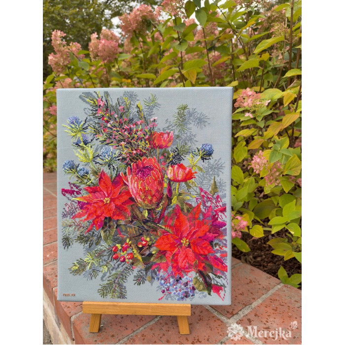 K-272 Мережка Набір для вишивки рахунковим хрестиком - Різдвяна композиція 30х42 см, Aida 16 ct K-272 Мережка Набір для вишивки рахунковим хрестиком - Різдвяна композиція 30х42 см, Aida 16 ct