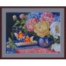 К-282м Мережка Набір для вишивки рахунковим хрестиком - Тиха розмова 39x30 см, Aida16