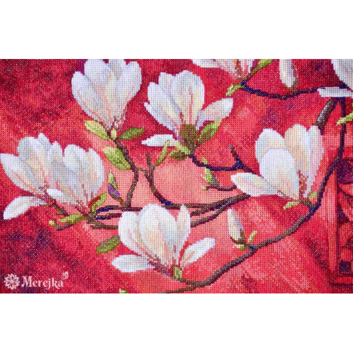 К-292м Мережка Набір для вишивки рахунковим хрестиком - Магнолія 32x38 см, Aida16
