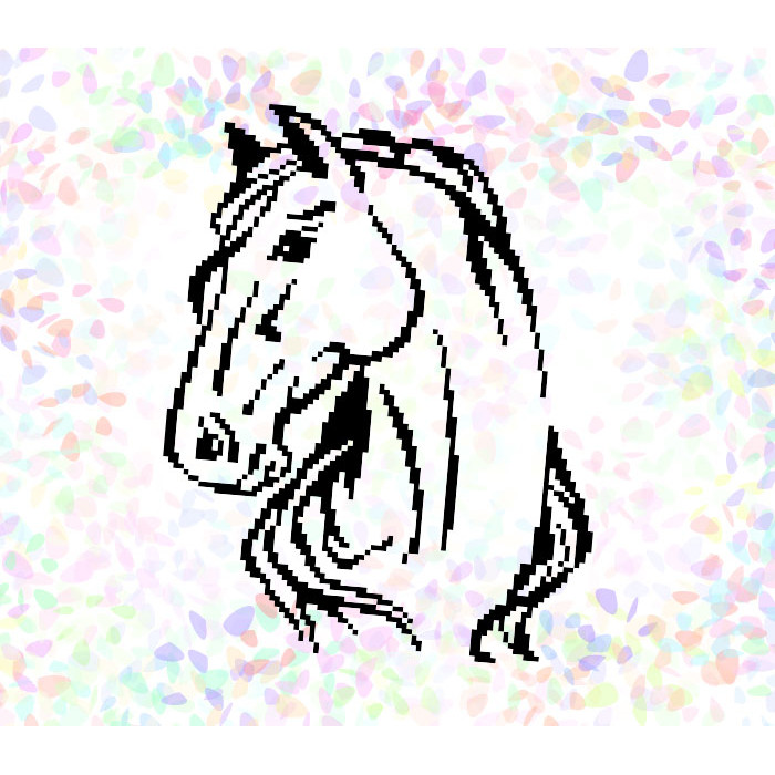 K320 Кінь (20х30 см). Confetti. Водорозчинний флізелін з малюнком