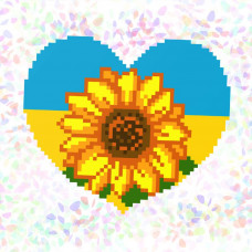 K143 Український соняшник (10х15 см). Confetti. Водорозчинний флізелін з малюнком