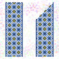 K374 Confetti Водорозчинний флізелін з малюнком - Орнамент з волошек 20x30 см (2 фраґменти)