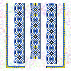 K376 Confetti Водорозчинний флізелін з малюнком - Орнамент з волошек 20x30 см (5 фраґменти)