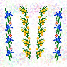 K377 Confetti Водорозчинний флізелін з малюнком - Мімоза і дзвіночки 20x30 см (4 фраґменти)