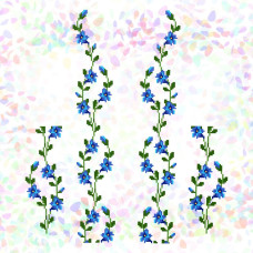 K508 Confetti Водорозчинний флізелін з малюнком - Дзвіночки 25x40 см (4 фраґменти)