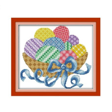 KB013JS Пасхальний кошик, 33х29 см. Joy Sunday. Набір для вишивки хрестиком на канві з нанесеним малюнком