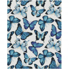 KB119 Блакитні метелики, 30х40 см. Strateg. Набір алмазної мозаїки на підрамнику (квадратні, повна). Стратег