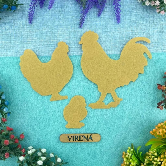 КФІН_106 Virena Заготовка для вишивки бісером по дереву - Фігурки інтер'єрні Птахи (3 шт)