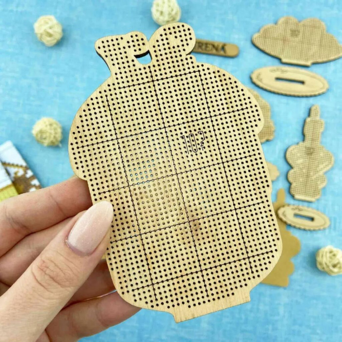 КФІН_107 Virena Заготовка для вишивки бісером по дереву - Фігурки інтер'єрні Пасхальний натюрморт (4 шт)