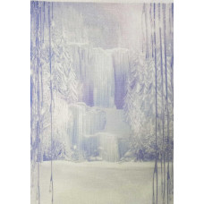 КФО-1051 Домоткане полотно 32 каунта з нанесеним фоном, 30х40 см. Alisena