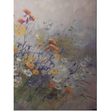 КФО-1074 Домоткане полотно 32 каунта з нанесеним фоном, 30х40 см. Alisena