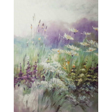 КФО-1075 Домоткане полотно 32 каунта з нанесеним фоном, 30х40 см. Alisena