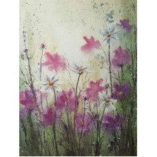 КФО-1076 Домоткане полотно 32 каунта з нанесеним фоном, 30х40 см. Alisena