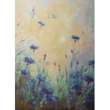 КФО-1079 Домоткане полотно 32 каунта з нанесеним фоном, 30х40 см. Alisena