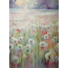 КФО-1080 Домоткане полотно 32 каунта з нанесеним фоном, 30х40 см. Alisena