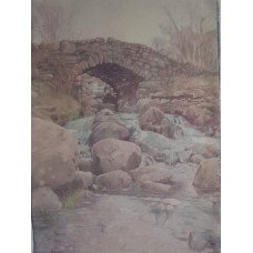 КФО-1115 Домоткане полотно 32 каунта з нанесеним фоном, 30х40 см. Alisena