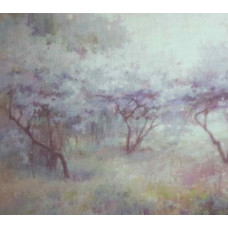 КФО-1119 Домоткане полотно 32 каунта з нанесеним фоном, 30х40 см. Alisena