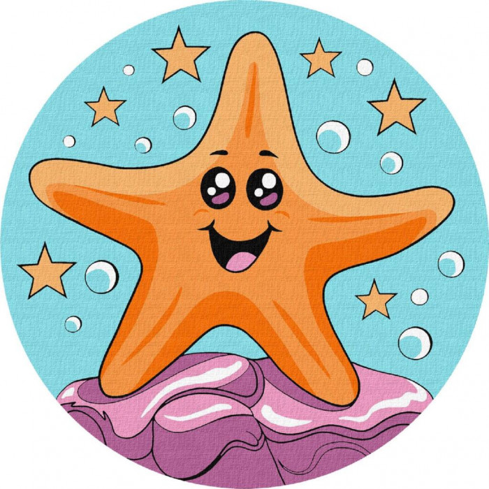 KHO-R1052 Весела морська зірка ©art_selena_ua. Ideyka. Картина за номерами (Ідейка КНО-R1052)