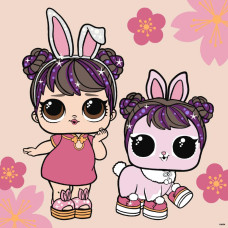 KHO1105 Ideyka Картина за номерами - L.O.L. Surprise! Spring Bling Doll & Pet 40х40 см (на підрамнику, Ідейка КНО-1105)