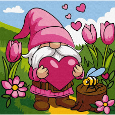 KHO1197 Ideyka Картина за номерами - Милий гномик 30х30 см (на підрамнику, Ідейка КНО-1197) ©art_selena_ua