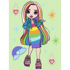 KHO1236 Ideyka Картина за номерами - Rainbow High Amaya Raine, 30х40 см (на підрамнику, Ідейка КНО-1236)