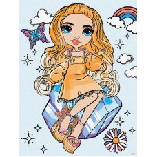 KHO1245 Ideyka Картина за номерами - Rainbow High Poppy Rowan, 30х40 см (на підрамнику, Ідейка КНО-1245)