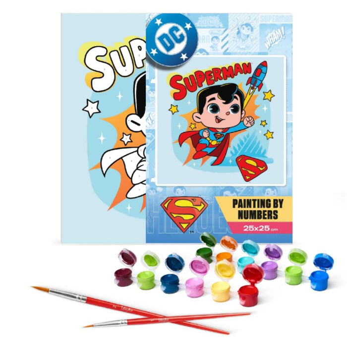 KHO1341 Ideyka Картина за номерами - Superman: Політ до зірок 25x25 см (Ідейка KHO1341)