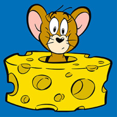 KHO1371 Ideyka Картина за номерами - Tom and Jerry: Любитель сиру 25x25 см (на підрамнику, Ідейка KHO1371)