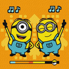 KHO1387 Ideyka Картина за номерами - Minions: Танцювальна вечірка 25x25 см, (на підрамнику, Ідейка KHO-1387) ©Universal City Studios LLC