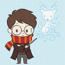 KHO1397 Ideyka Картина за номерами -  Harry Potter: Милий Патронус 25х25 см (на підрамнику, Ідейка KHO1397) ©Warner Bros