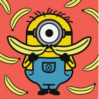 KHO1401 Ideyka Картина за номерами - Minions: Агент Банана 25x25 см, (на підрамнику, Ідейка KHO-1401) ©Universal City Studios LLC