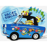 KHO1418 Ideyka Картина за номерами - Minions: Дорога у відпустку 30x40 см, (на підрамнику, Ідейка KHO-1418) ©Universal City Studios LLC