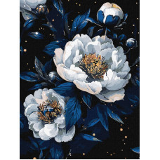 KHO3307 Ideyka Картина за номерами - Квіткове сузір'я з фарбами металік extra 30х40 см (на підрамнику, фарби металік, Ідейка КНО-3307) ©victoria_art___